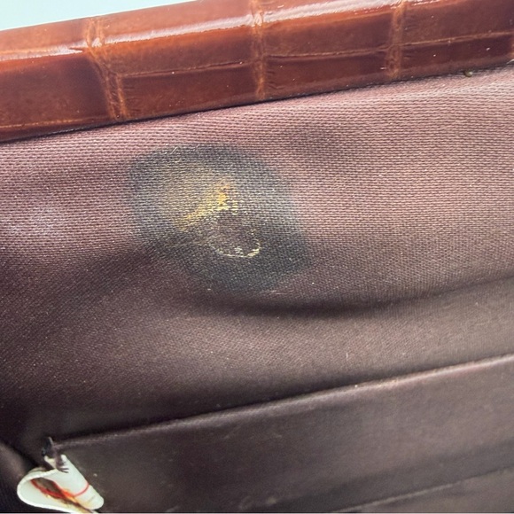 Vintage Lennox Bags Faux Crocodile Print Clasp Handbag 1950s 1960s - Picture 14 of 16